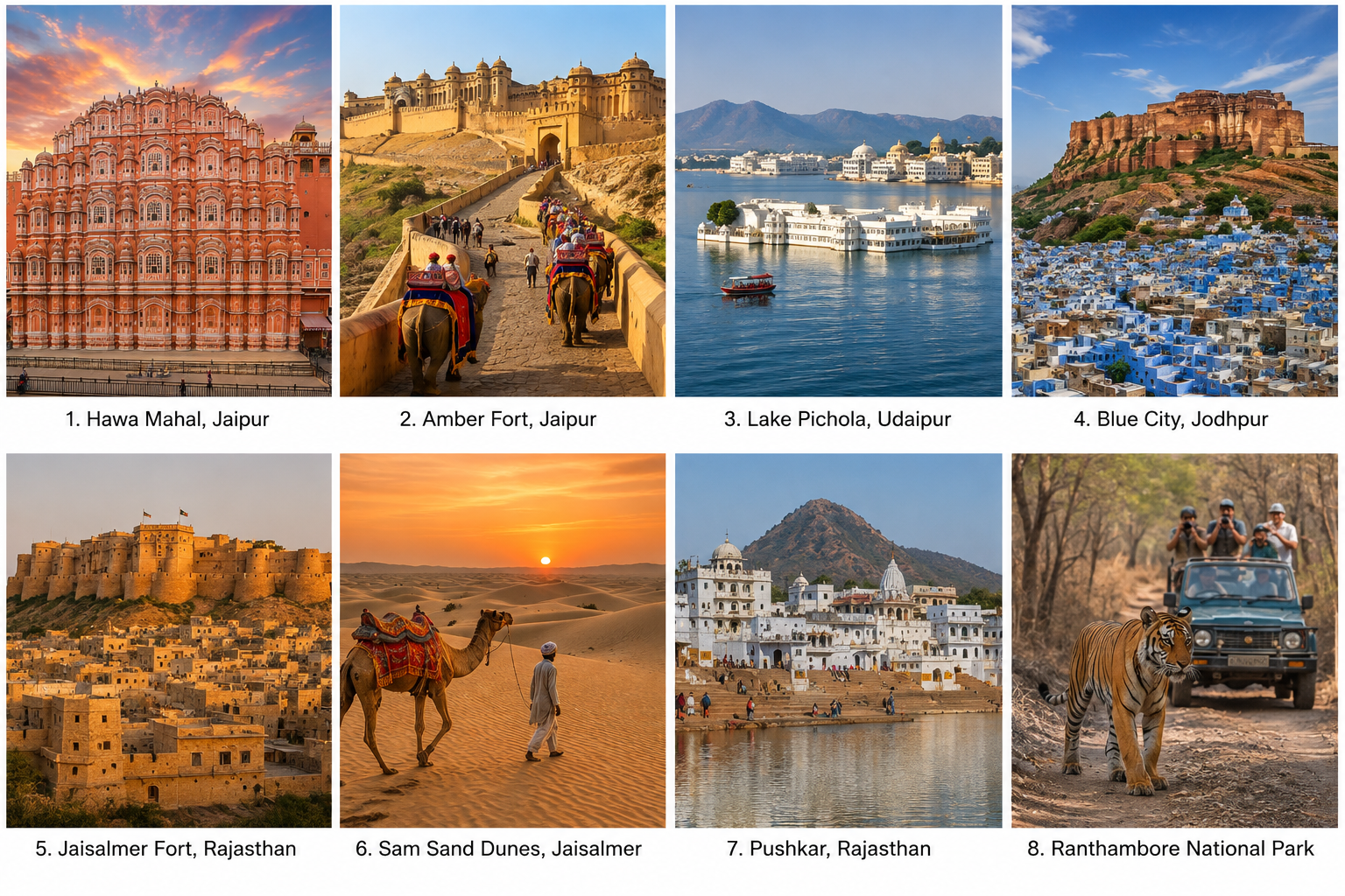 Rajasthan desert landscape with traditional architecture